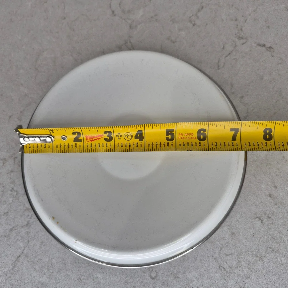 Mushroom‎ Enamel Pot Lid Replacement 7 Inch White Vintage